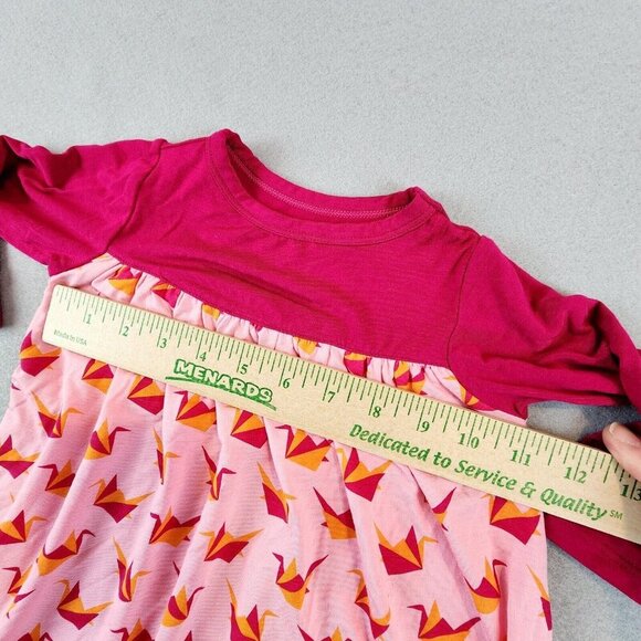 KicKee Pants Lotus Origami Crane Long Sleeve Classic Swing Dress 12-18 Months - Picture 10 of 11